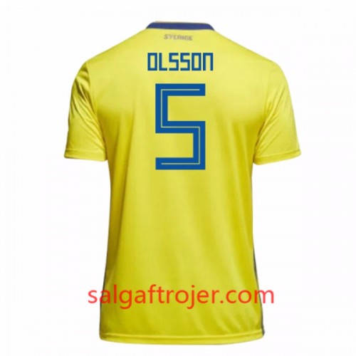 Sverige Fodboldtrøjer Olsson 5 Hjemmebanesæt VM 2018 Sverige Fodboldtrøjer Olsson 5 Hjemmebanesæt VM 2018